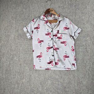 Flamingo Print Short Sleeve Pajama Set Size XS